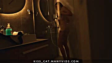 Is it dream? Step son fucks step mom in hotel share room! Step mother gets hot sex till facial / Kisscat